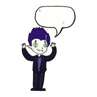 cartoon vampire boy with speech bubble N12