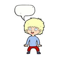 cartoon excited boy with speech bubble N164