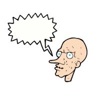cartoon evil old man with speech bubble N24