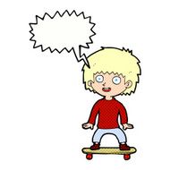 cartoon boy on skateboard with speech bubble N12