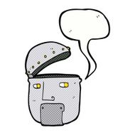 cartoon robot head with speech bubble N74