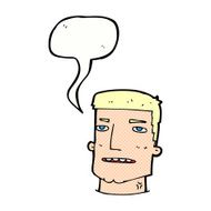 cartoon male head with speech bubble N12