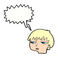 cartoon annoyed boy with speech bubble N45