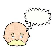cartoon bald man with mustache speech bubble N20
