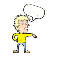 cartoon man making dismissive gesture with speech bubble N24