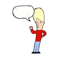 cartoon man waving with speech bubble N34