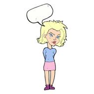 cartoon woman with speech bubble N35