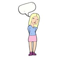 cartoon woman waiting with speech bubble N23
