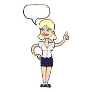 cartoon woman with great idea speech bubble N21