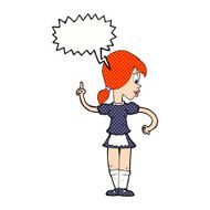 cartoon waitress calling order with speech bubble N12