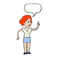 cartoon woman with great idea speech bubble N22