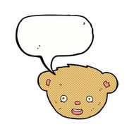 cartoon teddy bear face with speech bubble N21