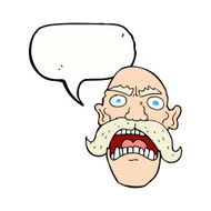 cartoon angry old man with speech bubble N166