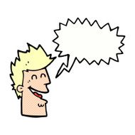 cartoon happy man with speech bubble N523