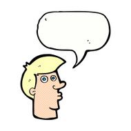 cartoon confused man with speech bubble N46