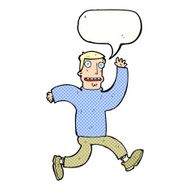 cartoon terrified man with speech bubble N249