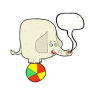 cartoon circus elephant with speech bubble N12