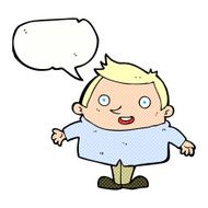 cartoon happy man with speech bubble N526