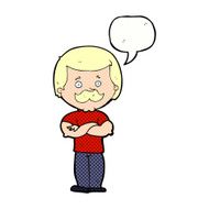 cartoon manly mustache man with speech bubble N12