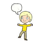 cartoon excited boy with speech bubble N165