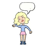 cartoon woman only joking with speech bubble N11
