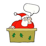 cartoon bored santa claus with speech bubble N11