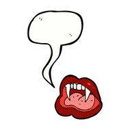 cartoon vampire lips with speech bubble N18