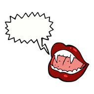 cartoon vampire lips with speech bubble N19