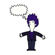 cartoon vampire with speech bubble N146
