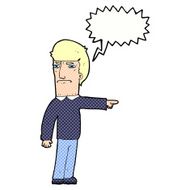 cartoon man pointing with speech bubble N223