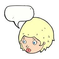 cartoon girl with concerned expression speech bubble N11