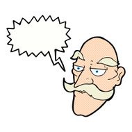 cartoon old man face with speech bubble N12