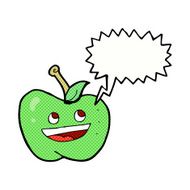 cartoon apple with speech bubble N38