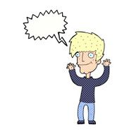 cartoon man waving arms with speech bubble N12