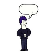 cartoon vampire with speech bubble N150