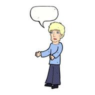cartoon man explaining with speech bubble N23