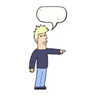 cartoon man pointing with speech bubble N224