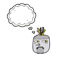 cartoon robot head with speech bubble N77