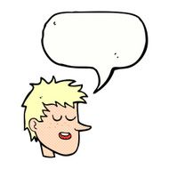 cartoon happy boy face with speech bubble N57