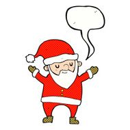 cartoon dancing santa with speech bubble N12
