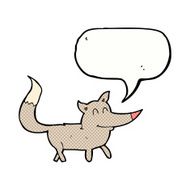cartoon little wolf with speech bubble N38