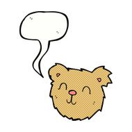 cartoon happy teddy bear face with speech bubble N3