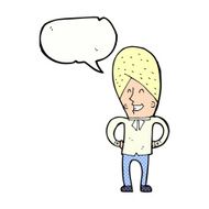 cartoon happy man with speech bubble N527