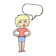 cartoon woman with hands on hips speech bubble N251