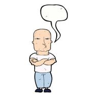 cartoon tough guy with speech bubble N12