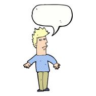 cartoon worried man with speech bubble N109