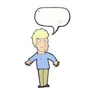 cartoon worried man with speech bubble N110
