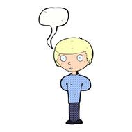 cartoon worried man with speech bubble N111