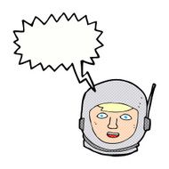 cartoon astronaut head with speech bubble N11