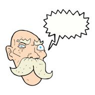 cartoon angry old man with speech bubble N167